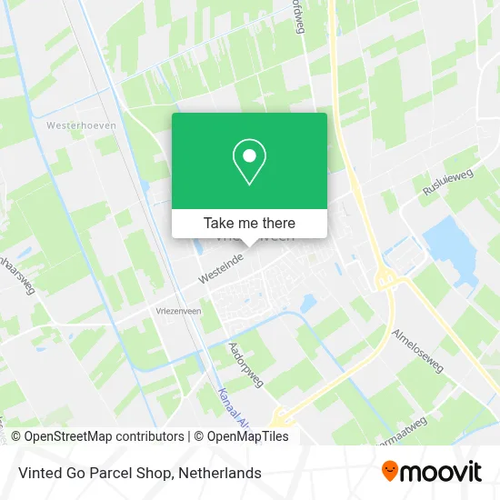 Vinted Go Parcel Shop map