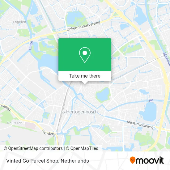 Vinted Go Parcel Shop map