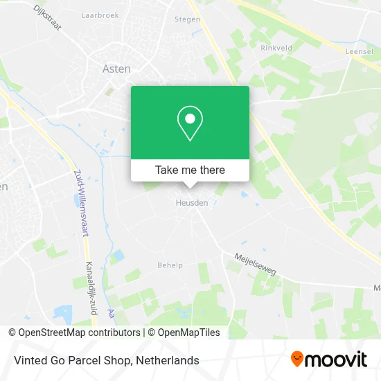 Vinted Go Parcel Shop map
