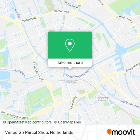 Vinted Go Parcel Shop map