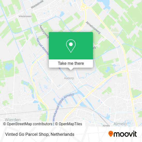 Vinted Go Parcel Shop map