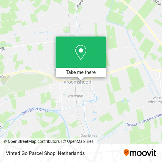 Vinted Go Parcel Shop map