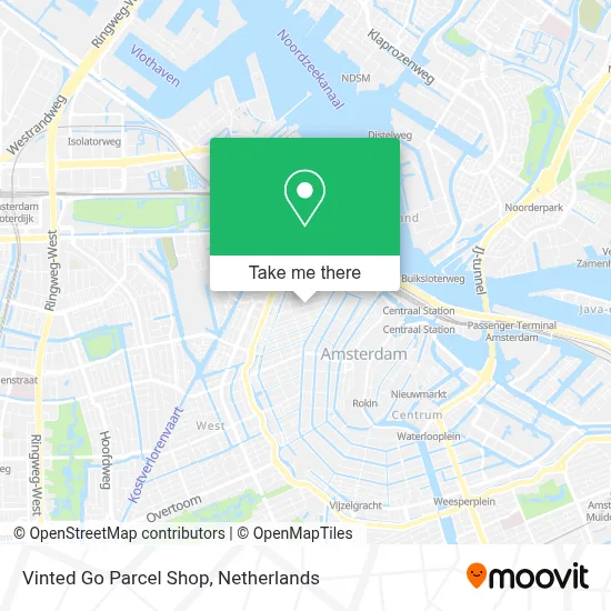 Vinted Go Parcel Shop map