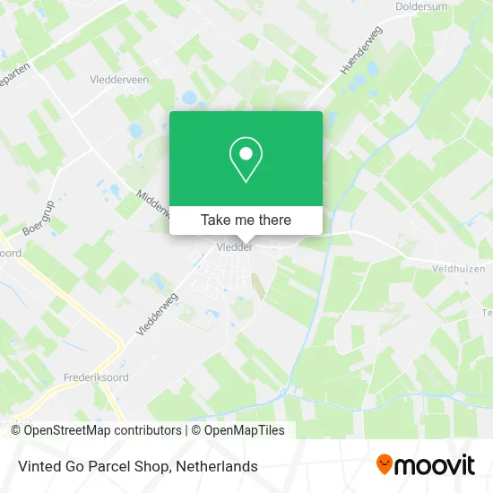 Vinted Go Parcel Shop map