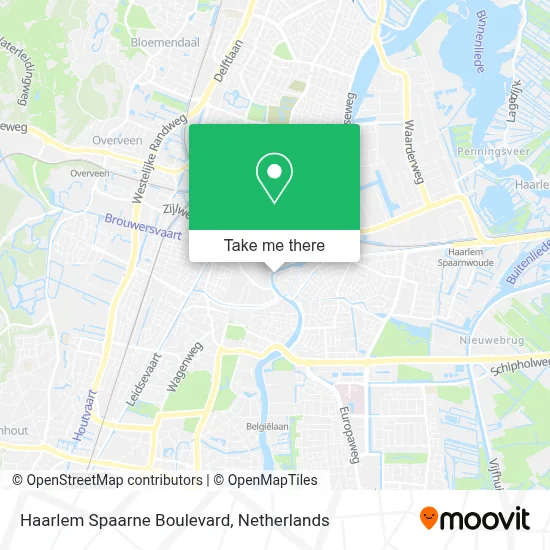 Haarlem Spaarne Boulevard map