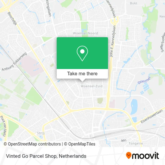 Vinted Go Parcel Shop map