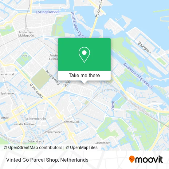 Vinted Go Parcel Shop map