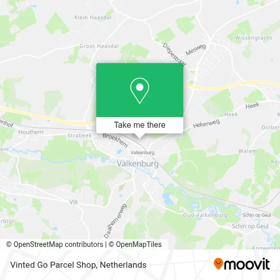 Vinted Go Parcel Shop map