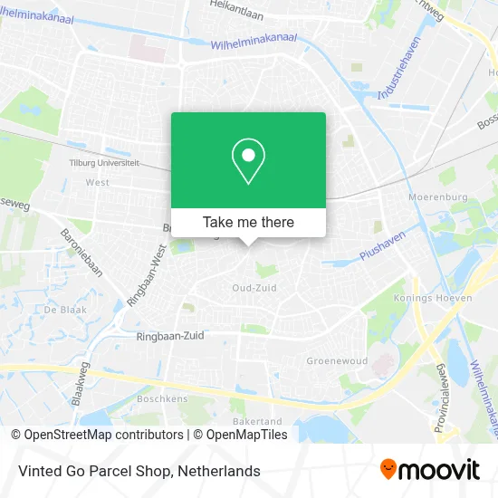 Vinted Go Parcel Shop map
