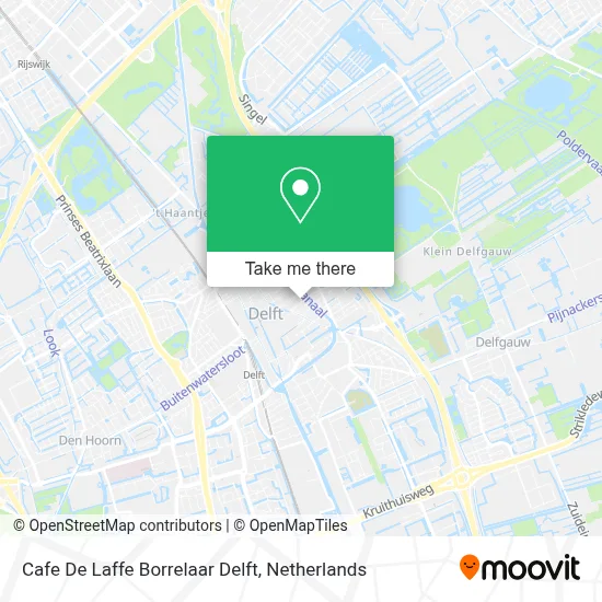 Cafe De Laffe Borrelaar Delft map