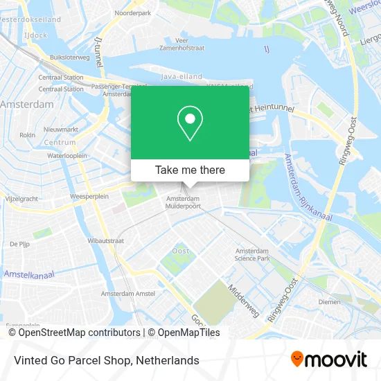 Vinted Go Parcel Shop map