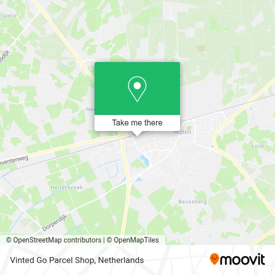 Vinted Go Parcel Shop map