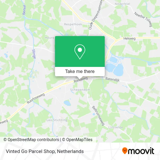Vinted Go Parcel Shop map
