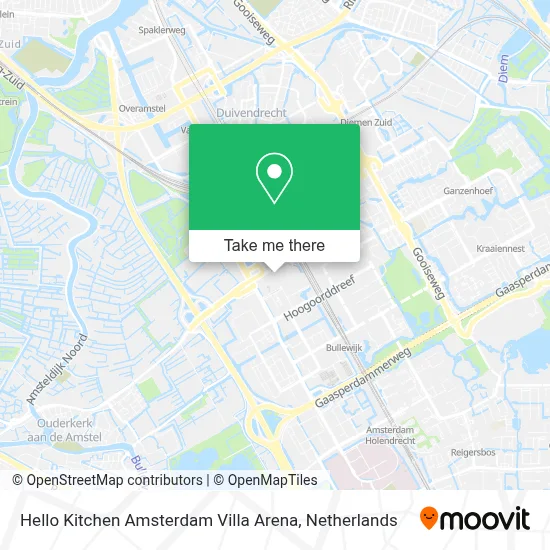 Hello Kitchen Amsterdam Villa Arena map