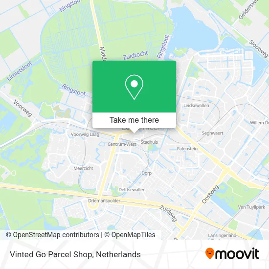 Vinted Go Parcel Shop map