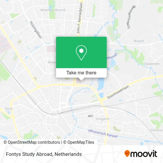 Fontys Study Abroad map