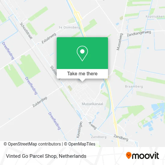 Vinted Go Parcel Shop map