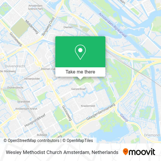 Wesley Methodist Church Amsterdam map