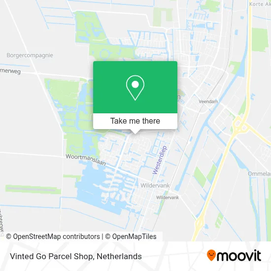 Vinted Go Parcel Shop map