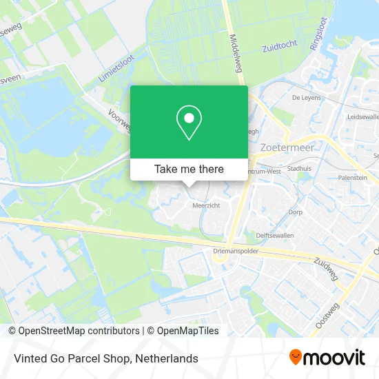 Vinted Go Parcel Shop map