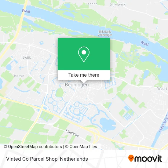 Vinted Go Parcel Shop map