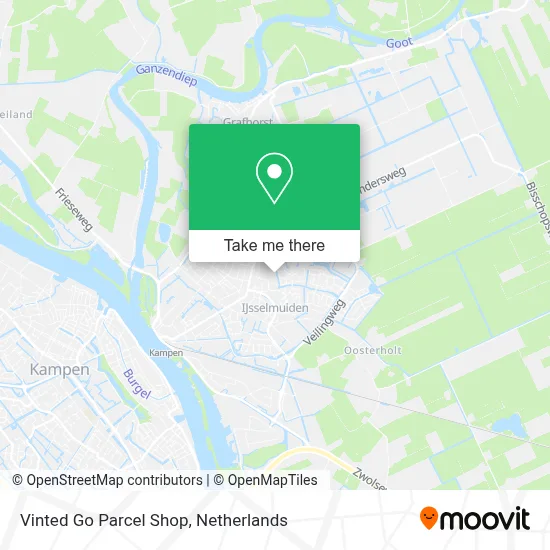 Vinted Go Parcel Shop map