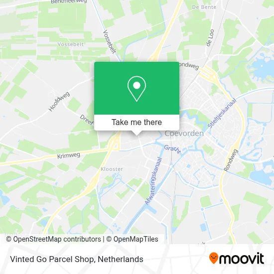 Vinted Go Parcel Shop map