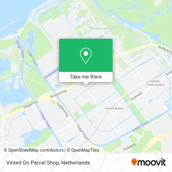 Vinted Go Parcel Shop map