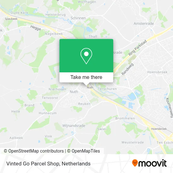 Vinted Go Parcel Shop map