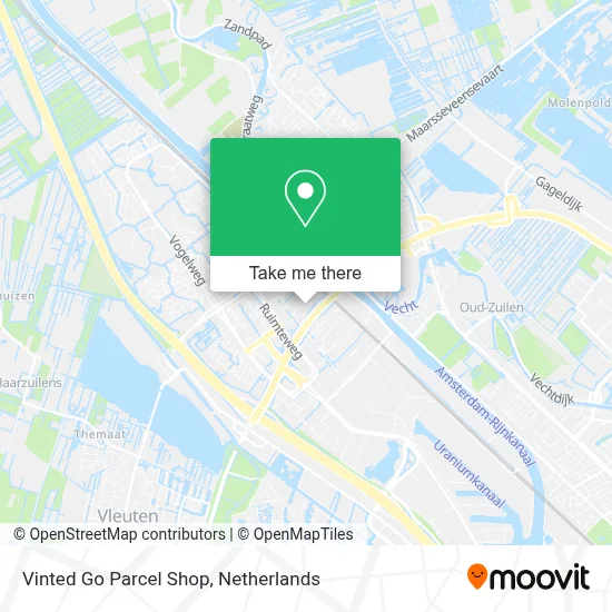 Vinted Go Parcel Shop map
