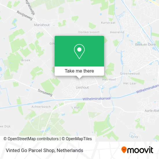 Vinted Go Parcel Shop map