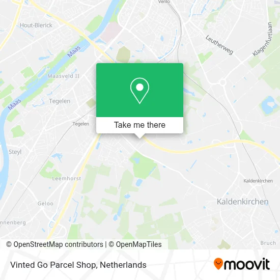 Vinted Go Parcel Shop map