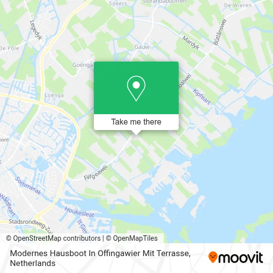 Modernes Hausboot In Offingawier Mit Terrasse map