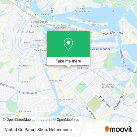 Vinted Go Parcel Shop map