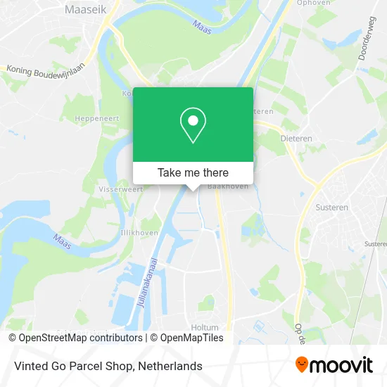 Vinted Go Parcel Shop map