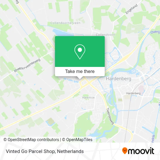 Vinted Go Parcel Shop map