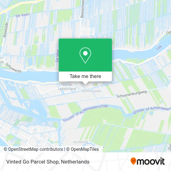 Vinted Go Parcel Shop map
