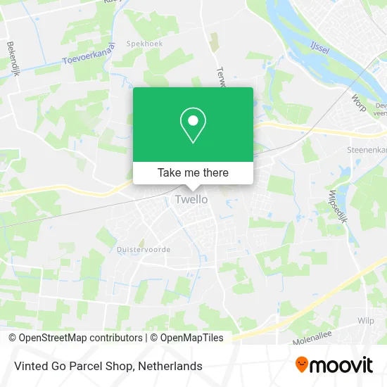 Vinted Go Parcel Shop map