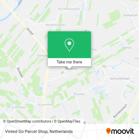 Vinted Go Parcel Shop map