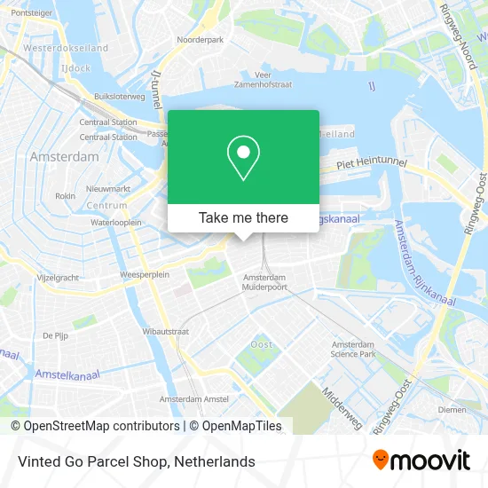 Vinted Go Parcel Shop map