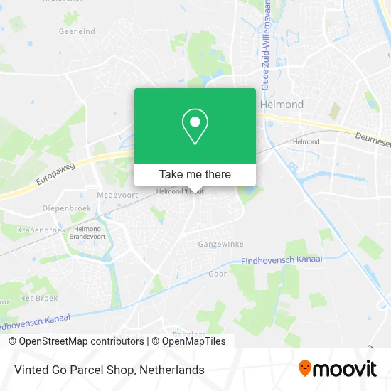 Vinted Go Parcel Shop map