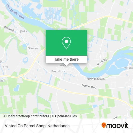 Vinted Go Parcel Shop map