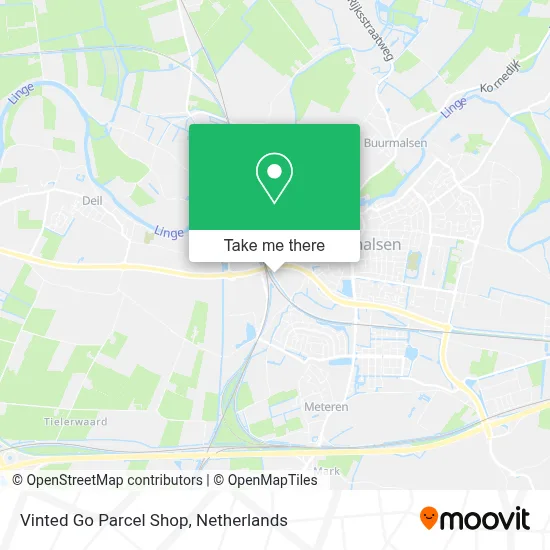Vinted Go Parcel Shop map