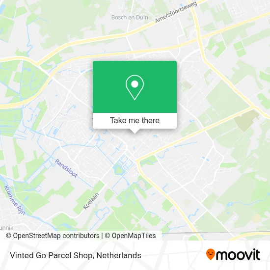 Vinted Go Parcel Shop map