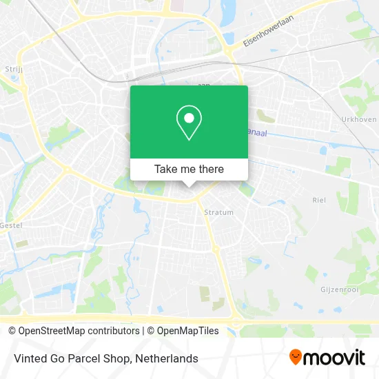Vinted Go Parcel Shop map