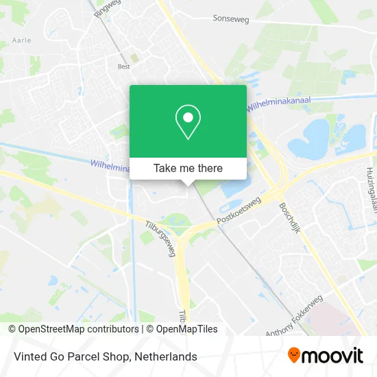 Vinted Go Parcel Shop map