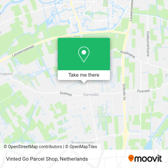 Vinted Go Parcel Shop map