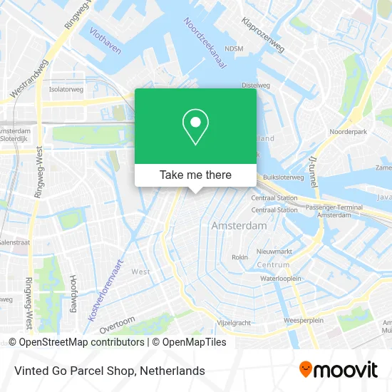 Vinted Go Parcel Shop map