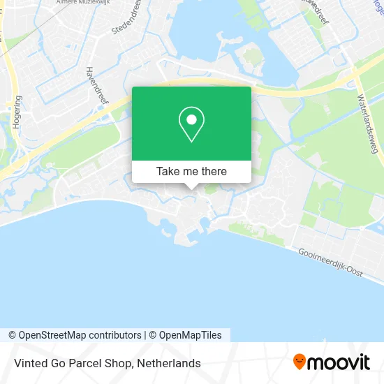 Vinted Go Parcel Shop map
