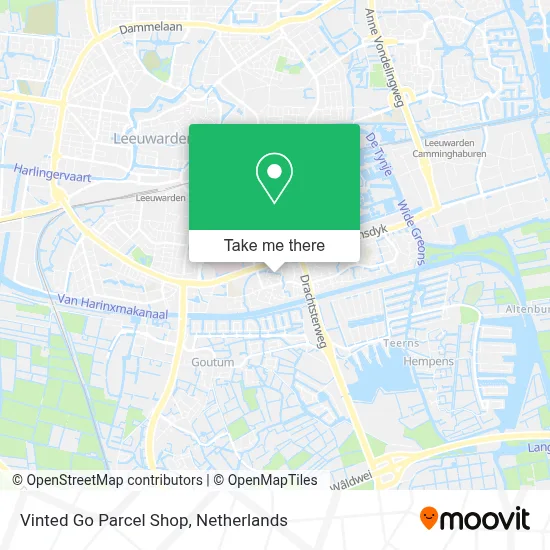 Vinted Go Parcel Shop map